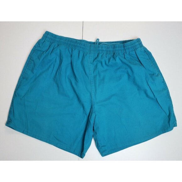 VINTAGE MEN'S BLUE SWIM TRUNKS - SWIMSUIT - BASIC EDITIONS - SIZE XL - Picture 1 of 6